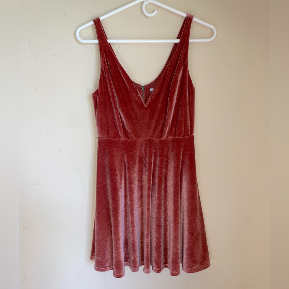 Kimchi Blue rust velvet mini dress